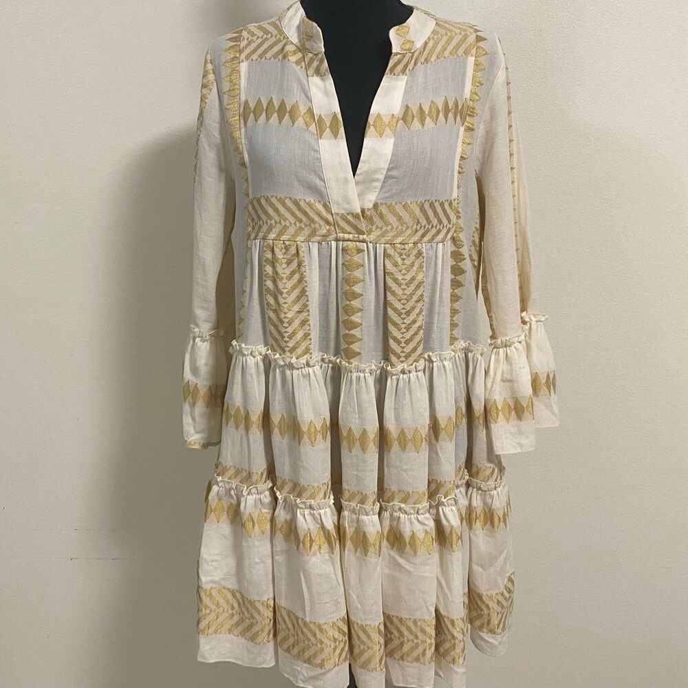Kasia Resort Metallic Gold Eros Dress James Ascher Size Small
